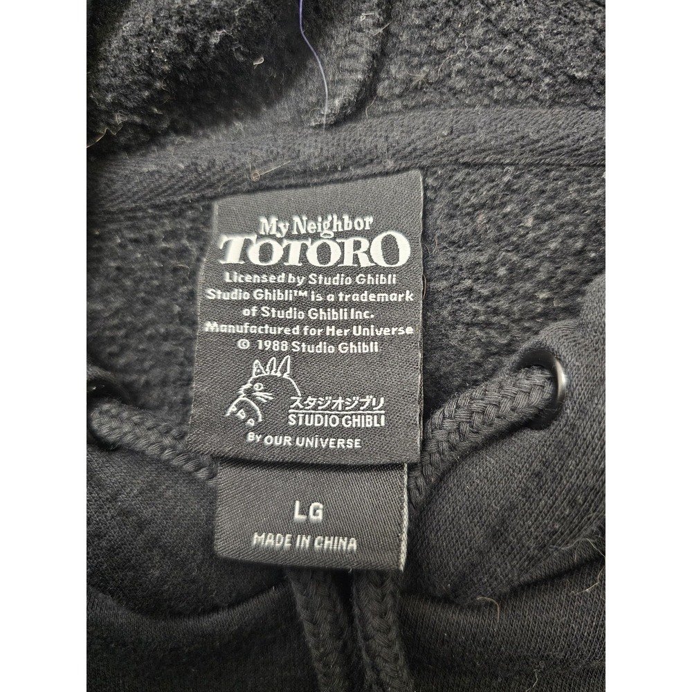 My Neighbor Totoro Hoodie Womens‎ Large Black Floral Her Universe Embroidered - Picture 8 of 11